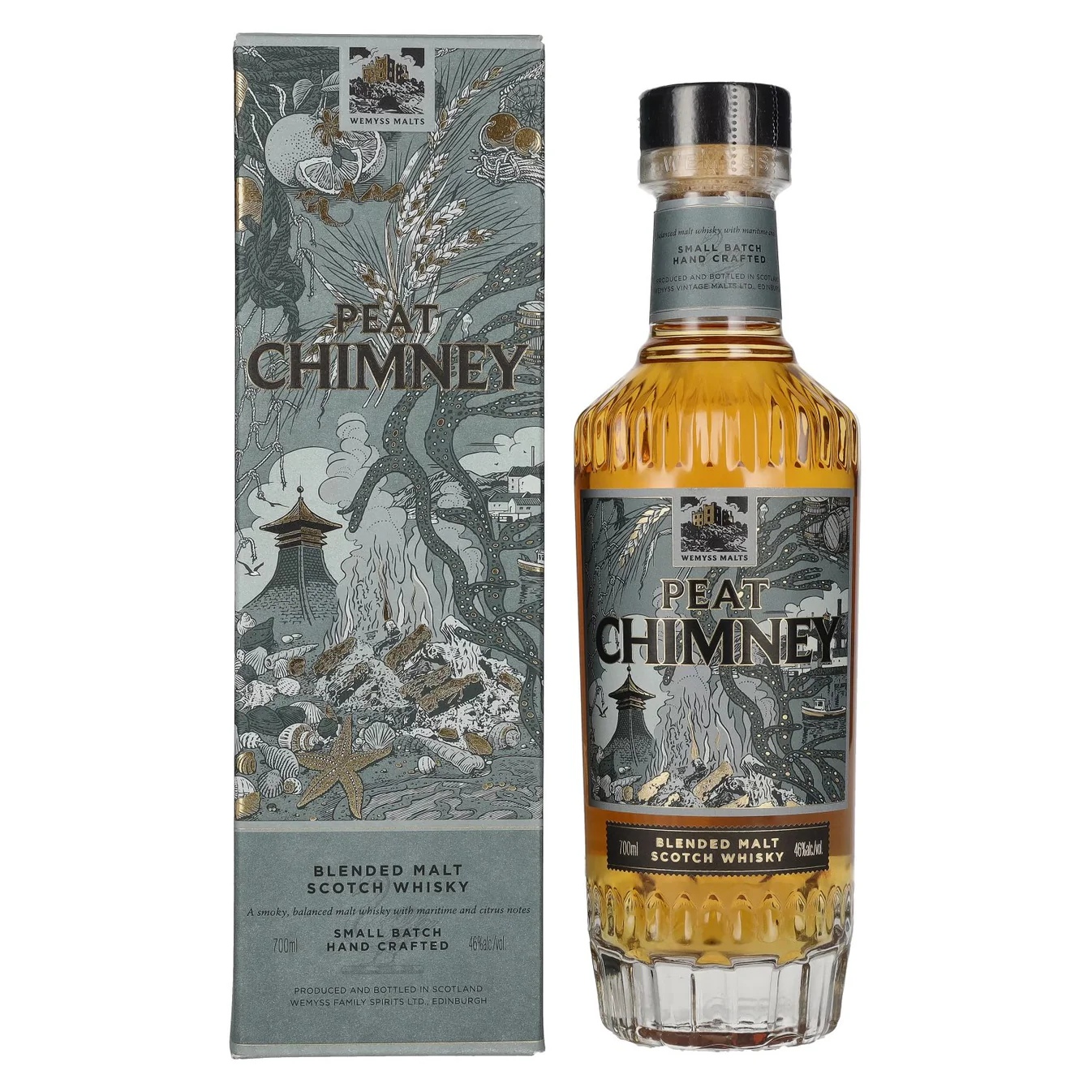 Wemyss Malts Peat Chimney Blended Malt Scotch Whisky – 700 ml