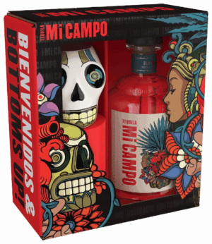 MI CAMPO BLANCO TEQUILA WITH SKULL MUG