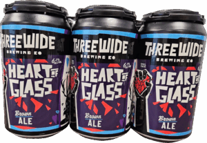 THREE WIDE HEART OF GLASS BROWN ALE