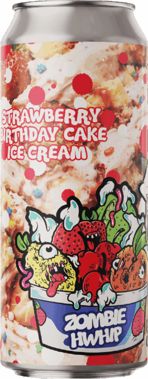 BEER ZOMBIES ZOMBIE HWHIP STRAWBERRY BIRTHDAY CAKE ICE CREAM