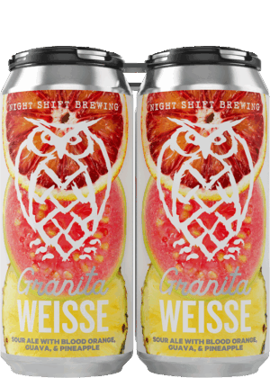 NIGHT SHIFT GRANITA WEISSE SOUR ALE PINEAPPLE GUAVA BLOOD ORANGE