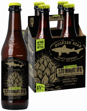 DOGFISH HEAD 120 MINUTE IMPERIAL IPA BEER